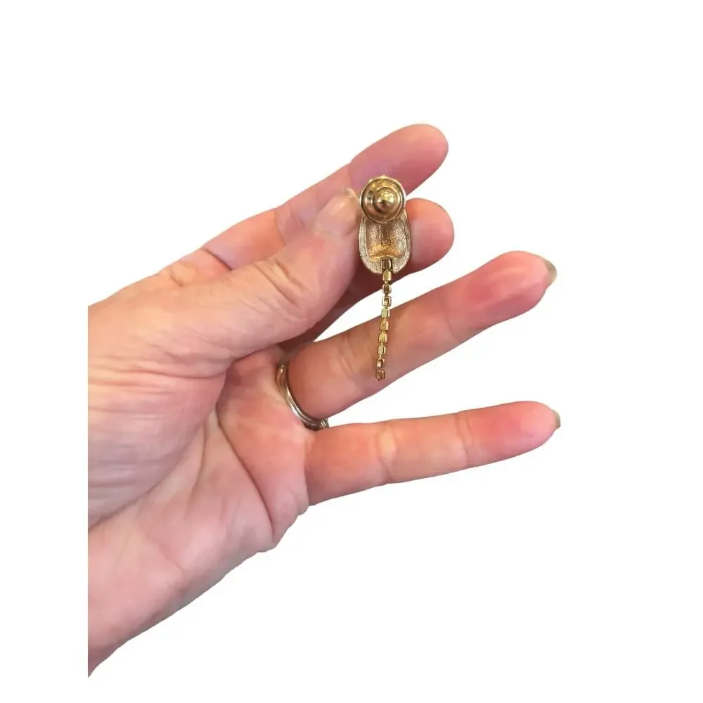 Vintage Gold Tone Mouse Rhinestone Tail Scatter Pin Figural Brooch Whimsical 60s